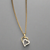 Heart to Heart Pendant - Gold & Diamonds